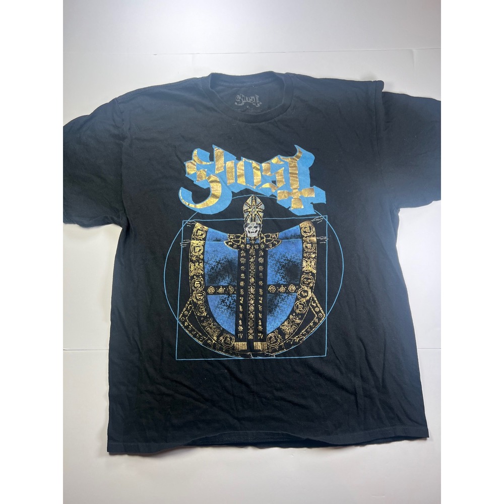 Ghost Band T-Shirt Mens XL Black Papa Emeritus IV Graphic Gold Foil Rock Tee